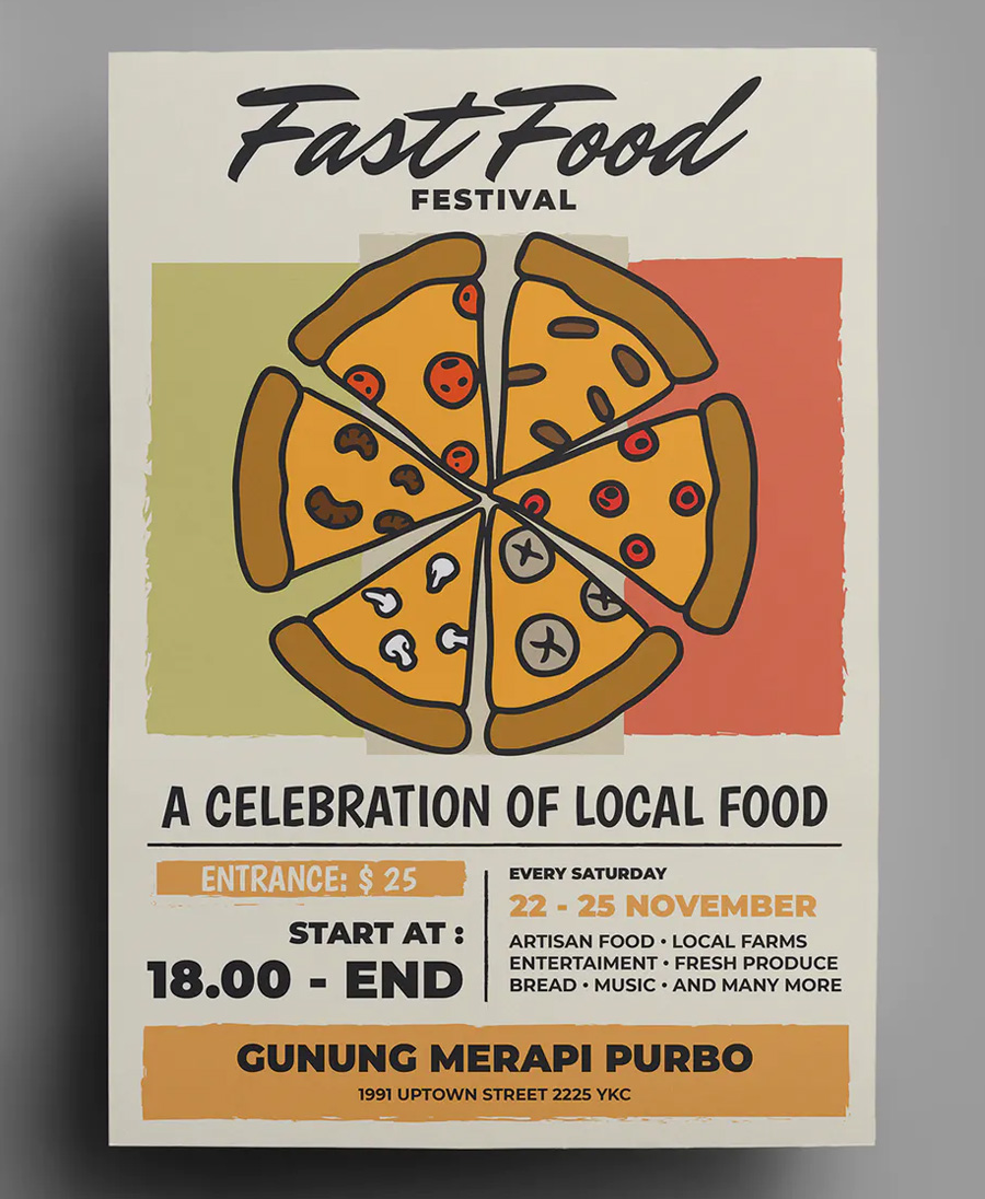 Pizza fast food flyer design