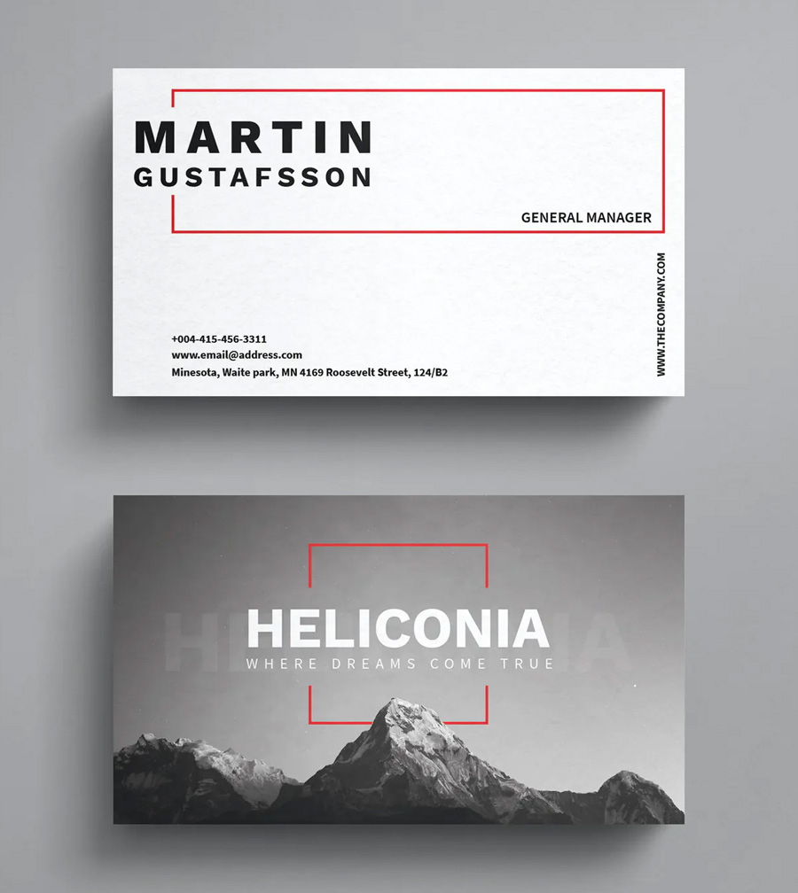 Simple minimal business card design