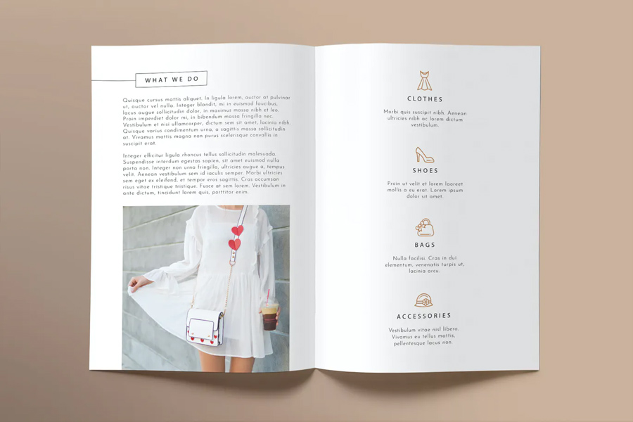 Boutique bifold brochure design