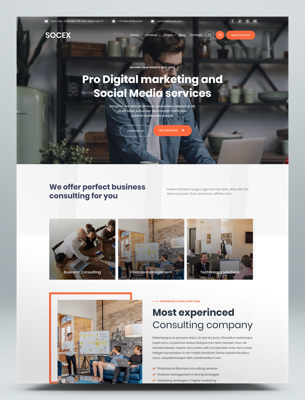 Business consulting WordPress theme