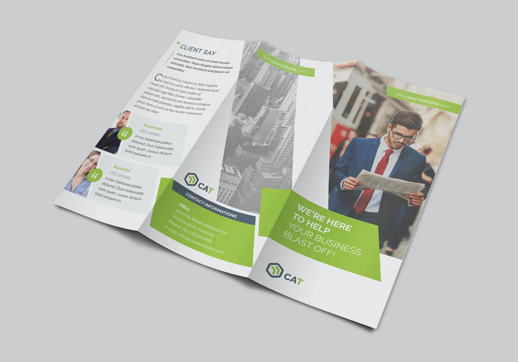 Business tri-fold brochure template