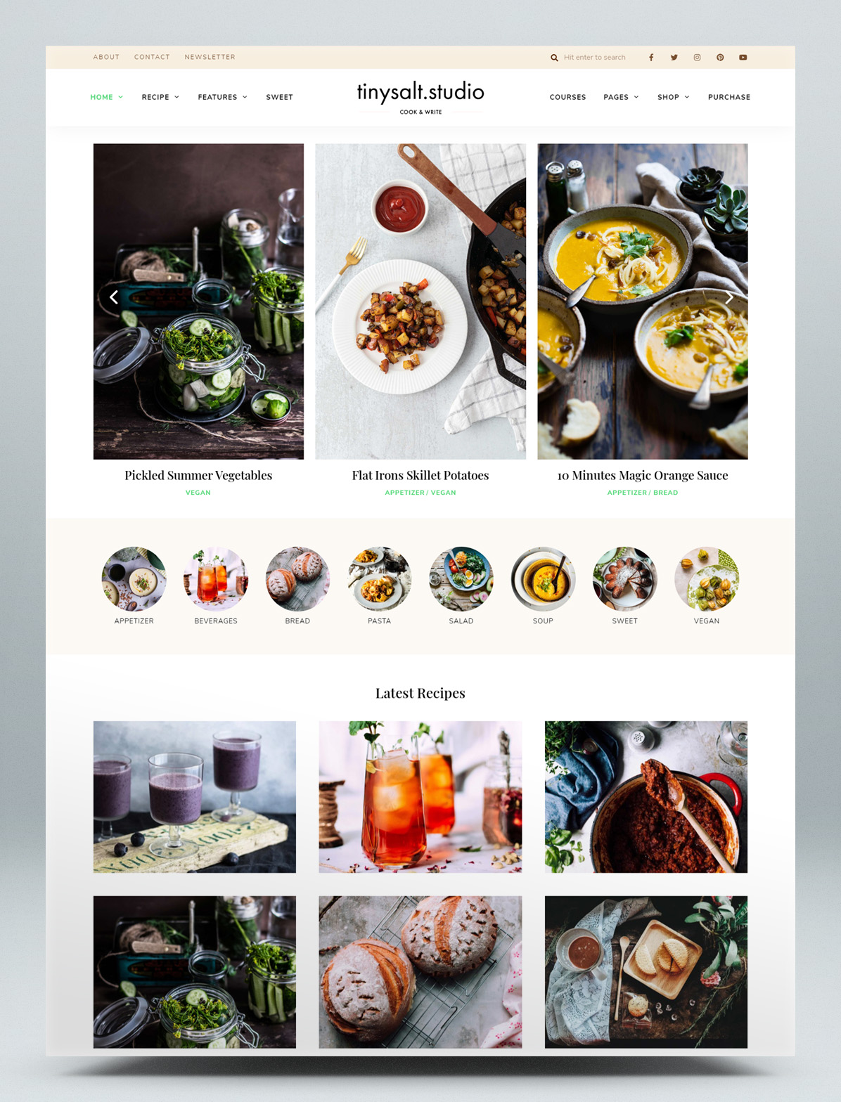 Food Blog WordPress Theme - Food blog - Light