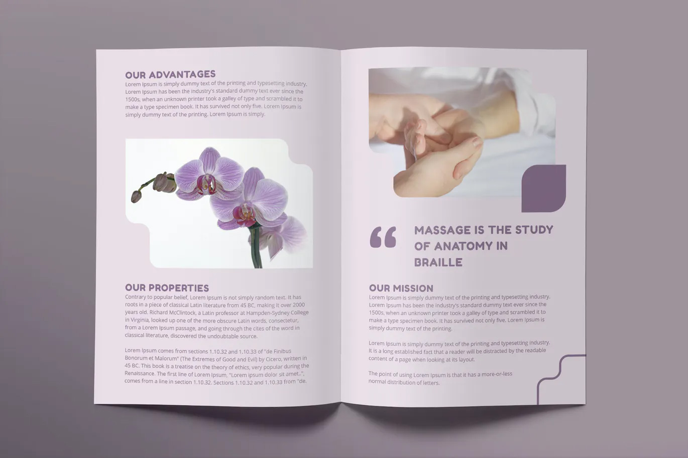 Massage bifold brochure template