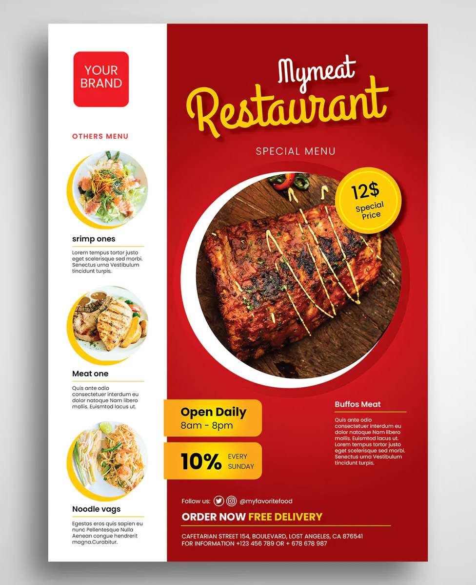 Restaurant flyer layout