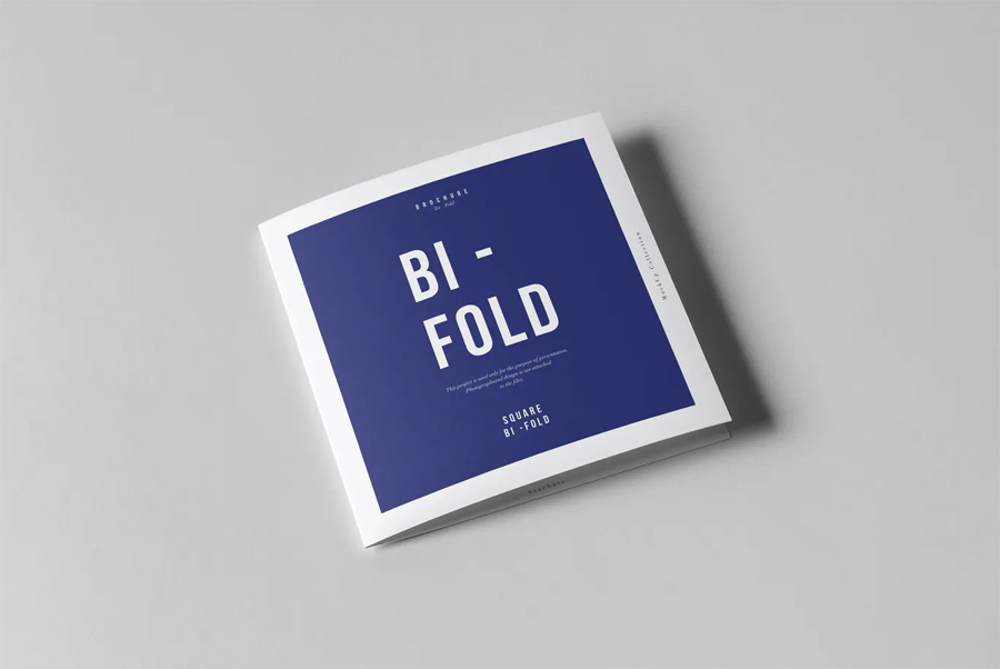 Square bi-fold brochure mockup