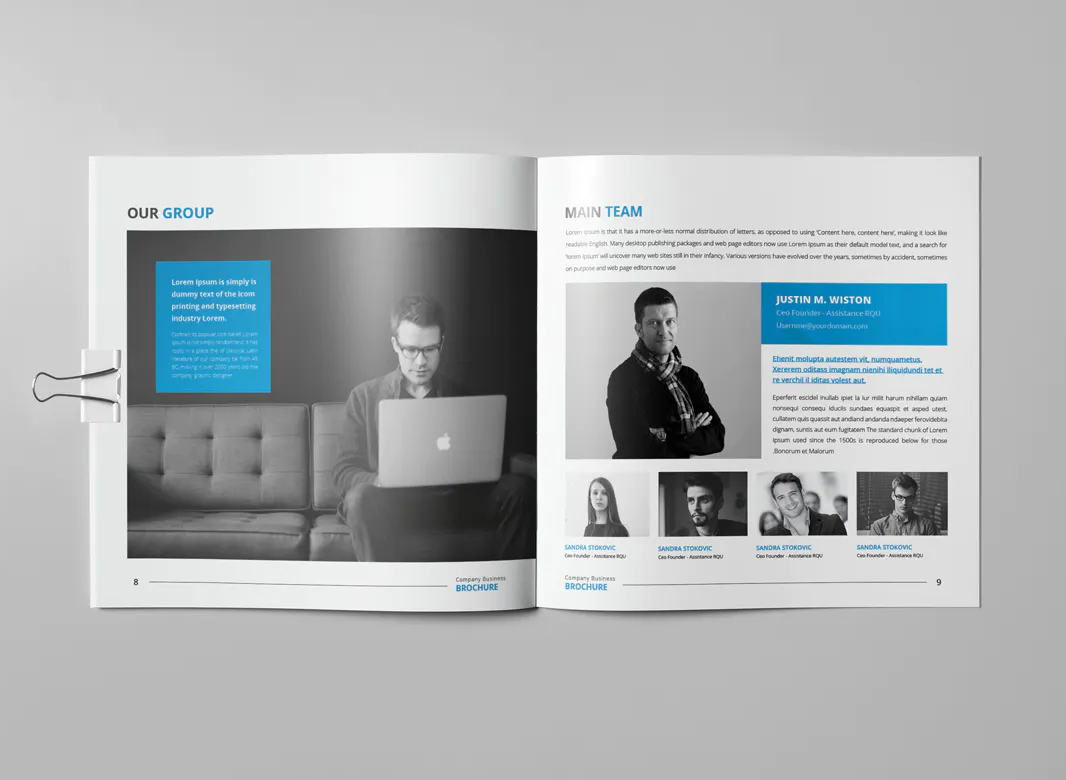 Square business brochure layout