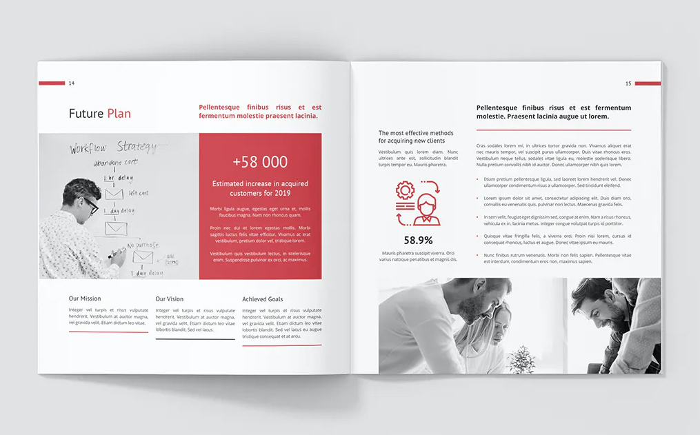 Company profile square brochure template