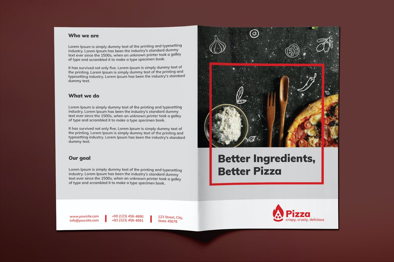 Pizza bifold brochure design