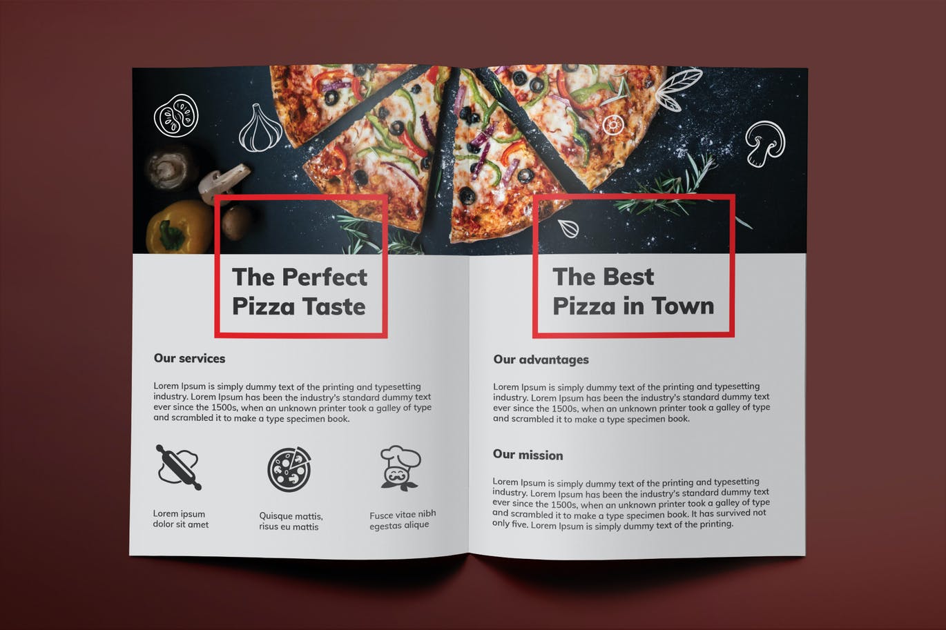 Pizza bifold brochure template