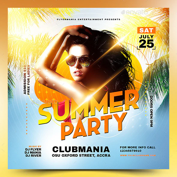 Summer DJ party flyer