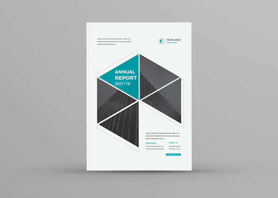Annual report design template InDesign