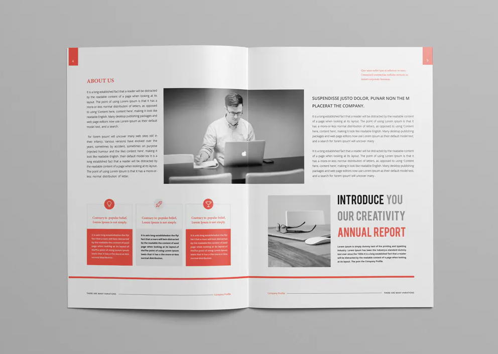 Clean company profile InDesign