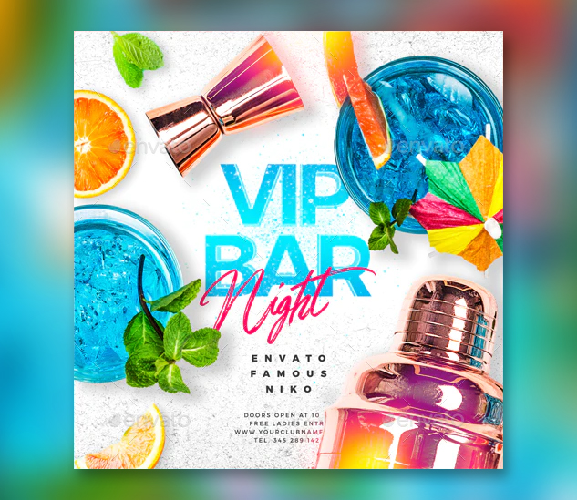 Cocktail party flyer template
