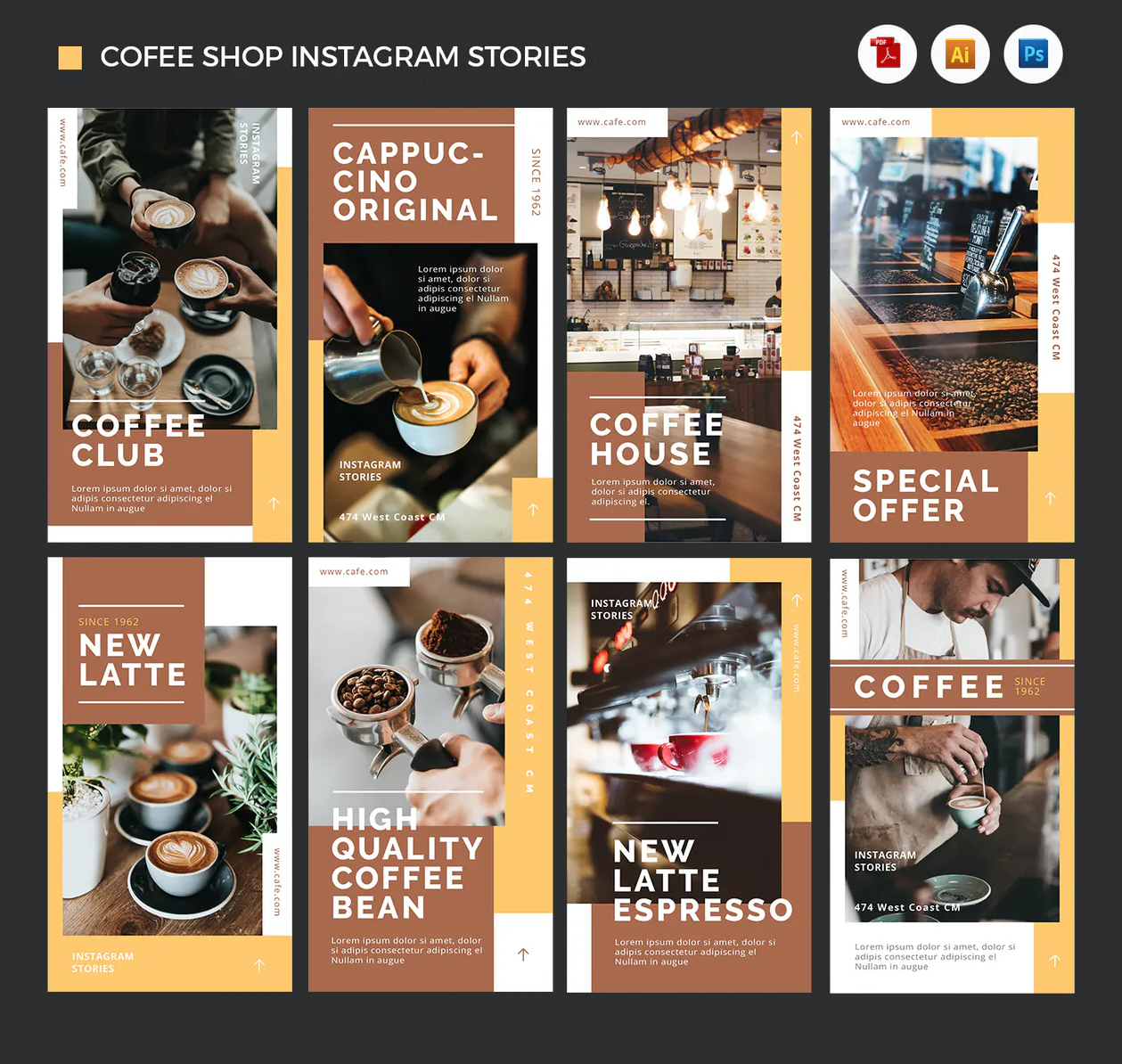 Coffee shop Instagram story templates