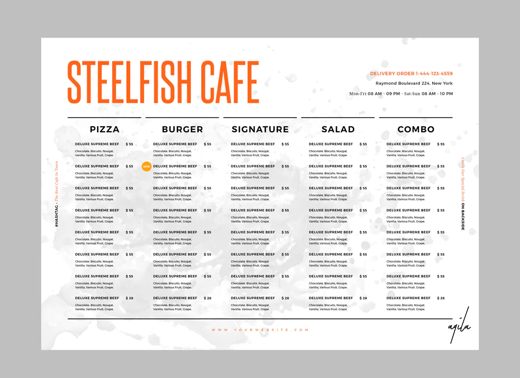 Food menu template PSD