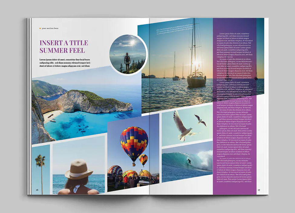 Travel magazine design template