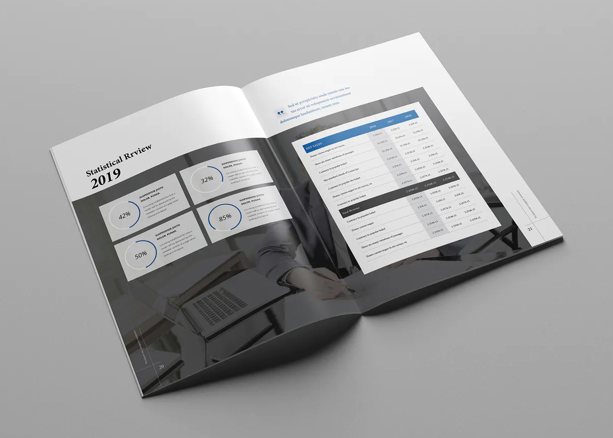 Clean annual report design