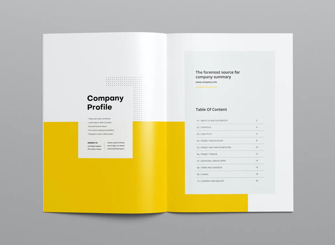 Company profile template InDesign