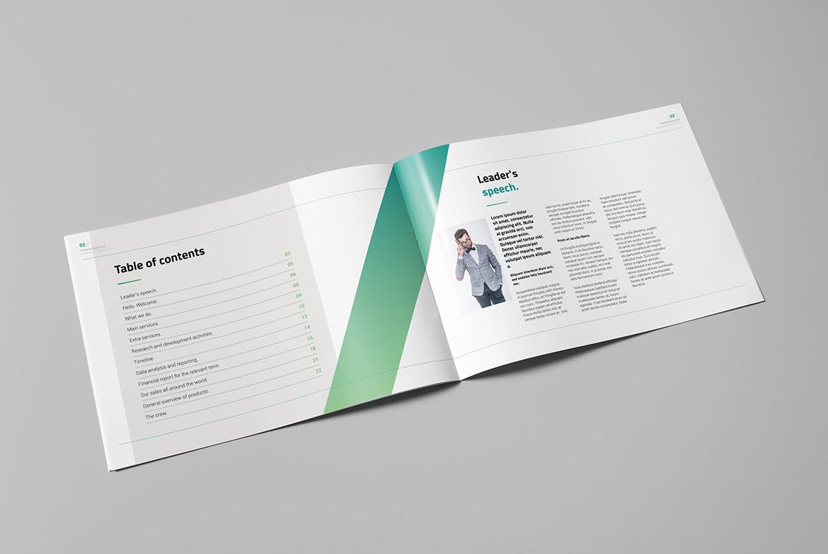 Corporate landscape brochure design template