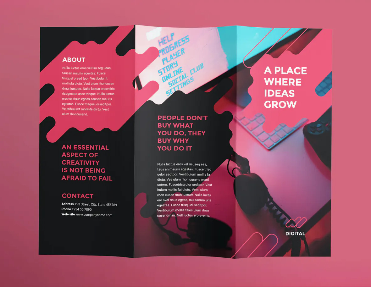 Digital agency tri-fold brochure design
