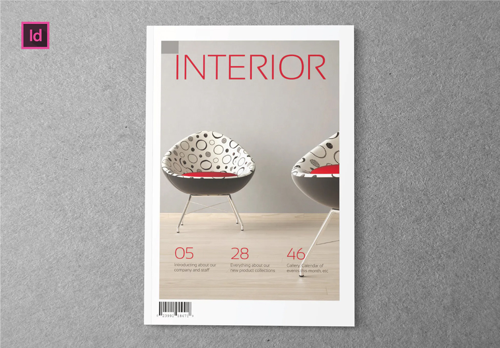 Interior magazine cover template