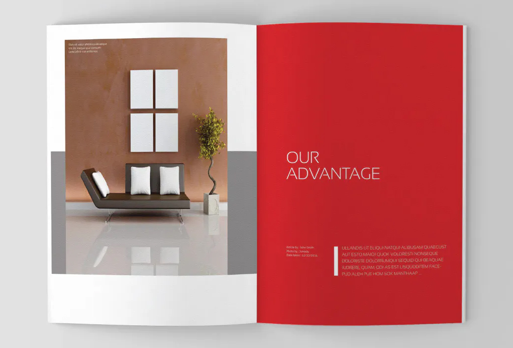 Interior magazine layout design