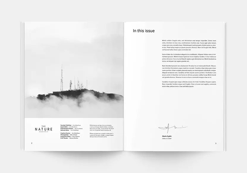 Nature magazine template InDesign INDD