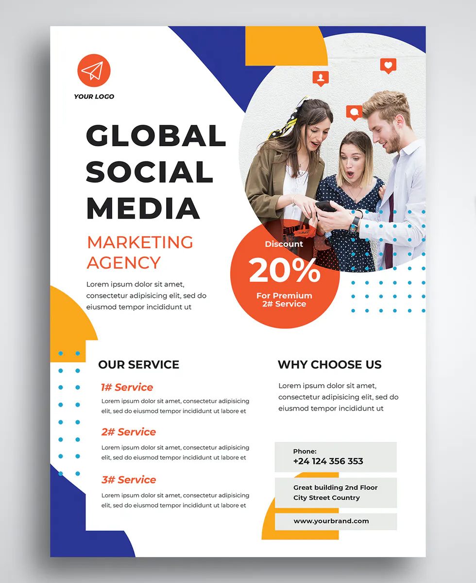 Social media marketing agency flyer design