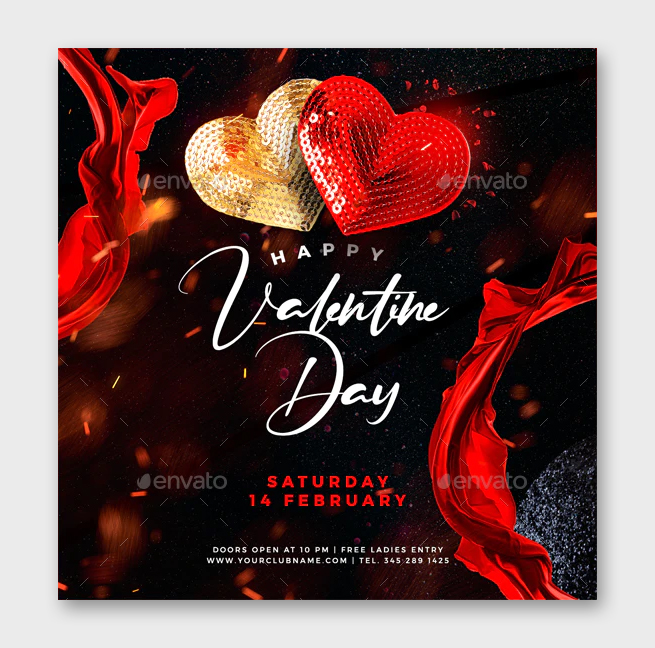 Valentines Party Flyer Template