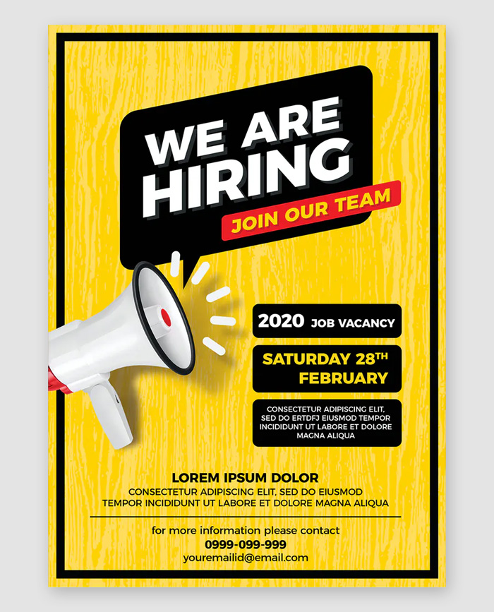 Design We Are Hiring Flyer PSD