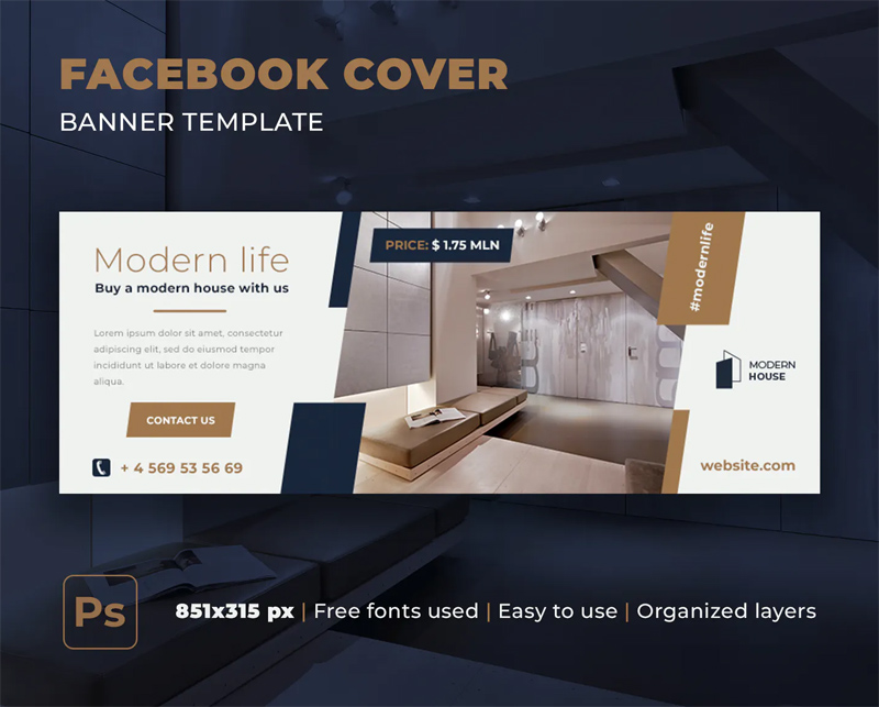 Modern Real Estate Facebook Cover Design
