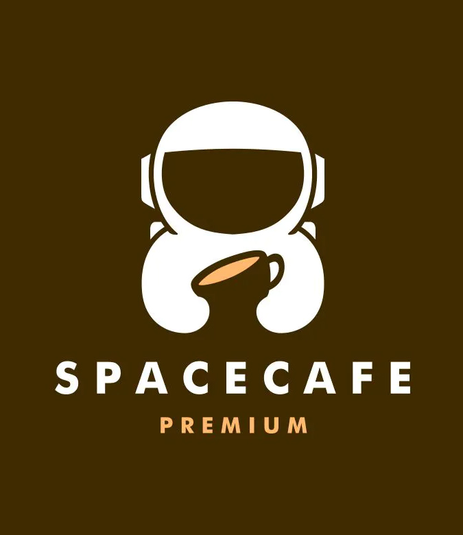 Astronaut Coffee Cafe Logo Design