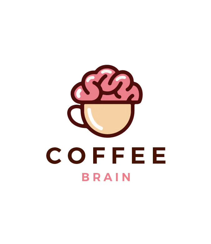 Brain Cafe Coffee Logo Template
