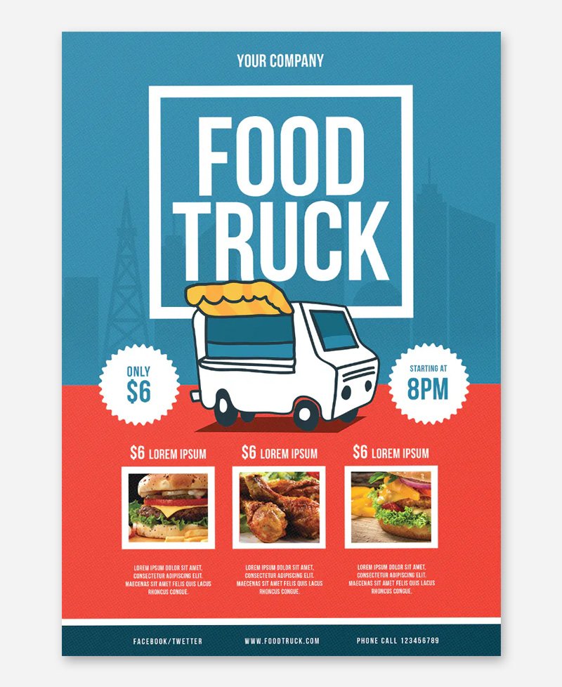 Colorful Food Truck Flyer Design