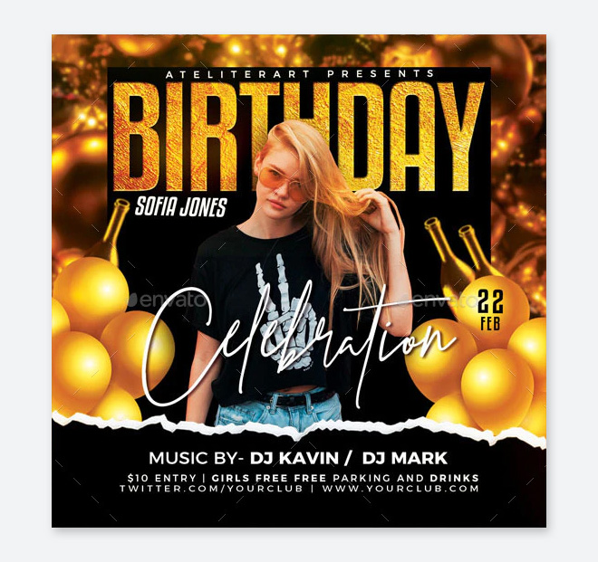 Creative Birthday Party Flyer Template