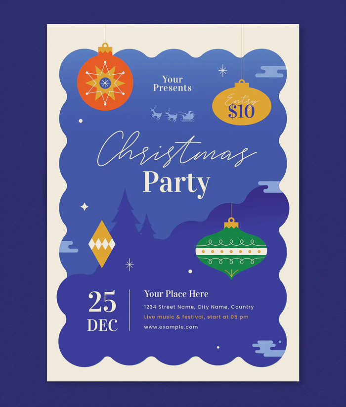 Creative Christmas Party Flyer Template