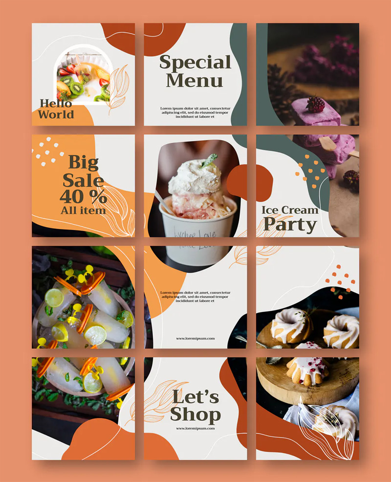 Creative Food Instagram Puzzle Design