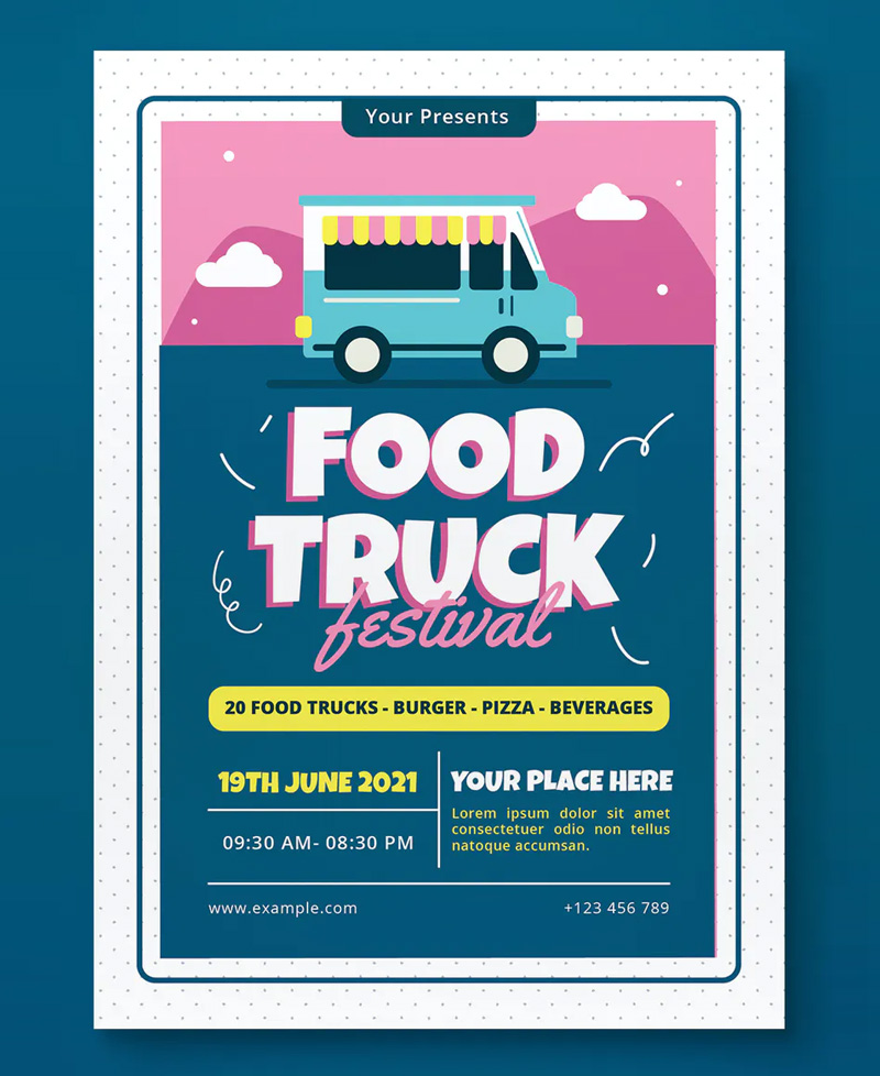Creative Food Truck Festival Flyer Design