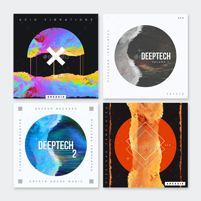 Electronic Music Album Covers PSD