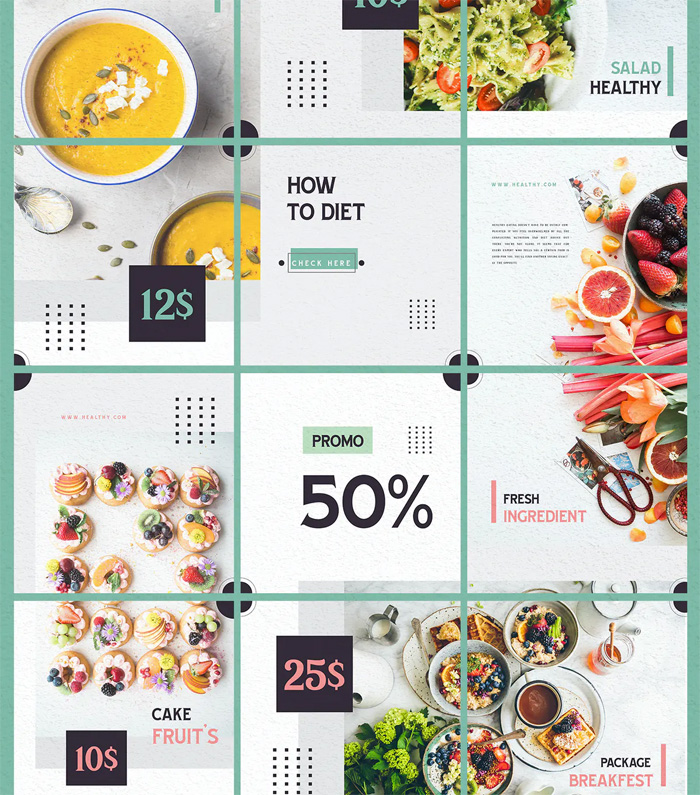Healthy Food Instagram Puzzle Template