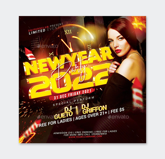 New Year 2022 Flyer PSD