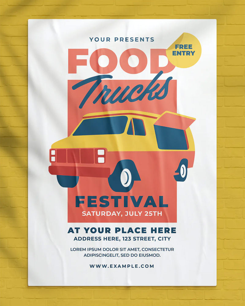 Simple Food Truck Festival Flyer Template