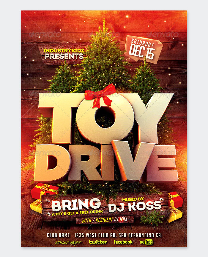 Toy Drive Flyer Template PSD