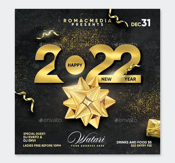 2022 NYE Party Flyer Template