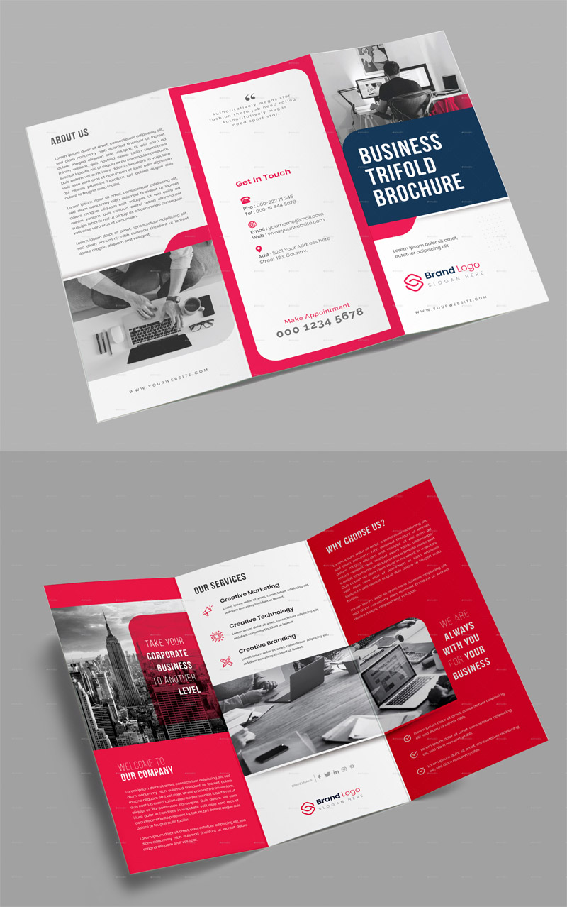 Business Tri-fold Brochure Vector