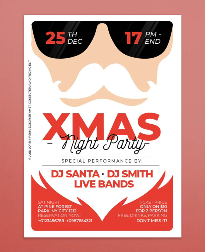 Christmas Night Party Flyer Design