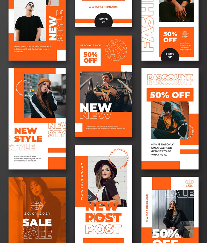 Clean Fashion Sale Instagram Story Templates