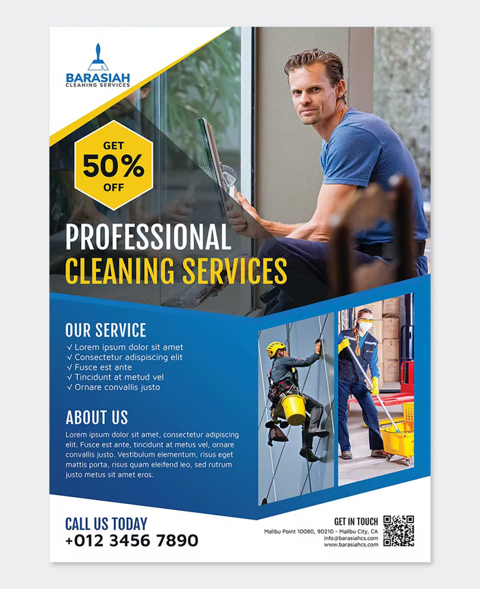 Cleaning Service Promotion Flyer Template