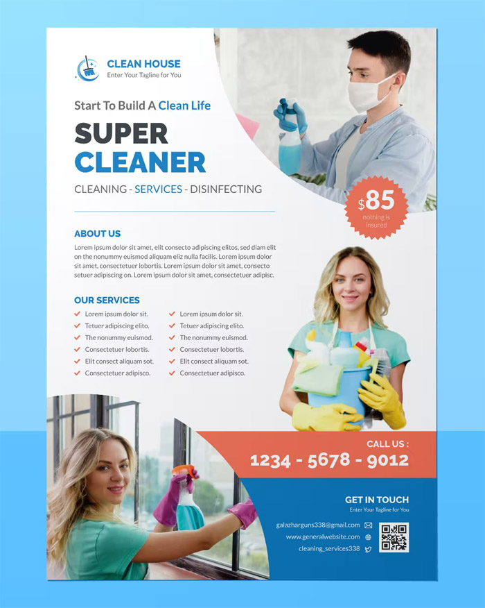 Commercial Cleaning Service Flyer Template