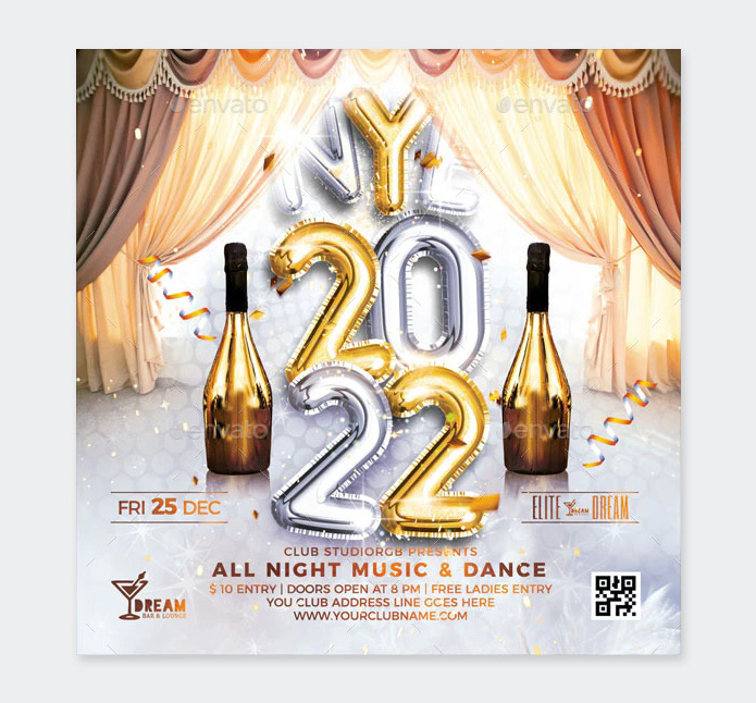 NYE Party Flyer Template PSD